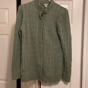 L L Bean Mixed Cable Cardigan
